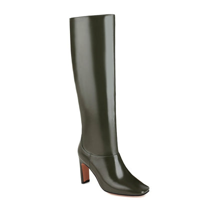 European And American Plus Size Boots Thick Heel Below The Knee Buy Center