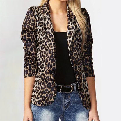 Leopard Print Temperament Commute Thin Small Suit Buy Center