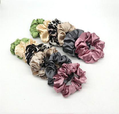 Satin French Headband Women's Solid Color Glossy Satin Large Intestine Hair Ring