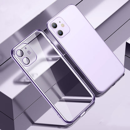 Newly Arrived at Buy Center: All-inclusive Electroplating Transparent TPU Comes With Lens Protector Phone Case Dark Purple