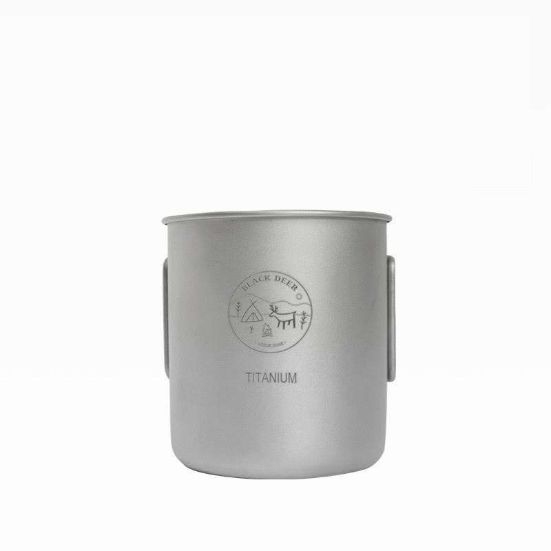 Just Arrived at Buy Center: Pure Titanium Metal Lidded Folding Handle Mug