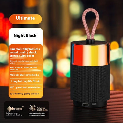 Newly Arrived at Buy Center: Wireless Mini Bluetooth Speaker High-quality Color Light Subwoofer Long Battery Life Dark Night Black