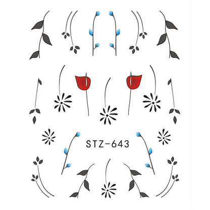 Trending Now at Buy Center: 1pcs Nail Sticker Butterfly Flower Water Transfer Decal Sliders for Nail Art Decoration Tattoo Manicure Wraps Tools Tip JISTZ508 STZ 643