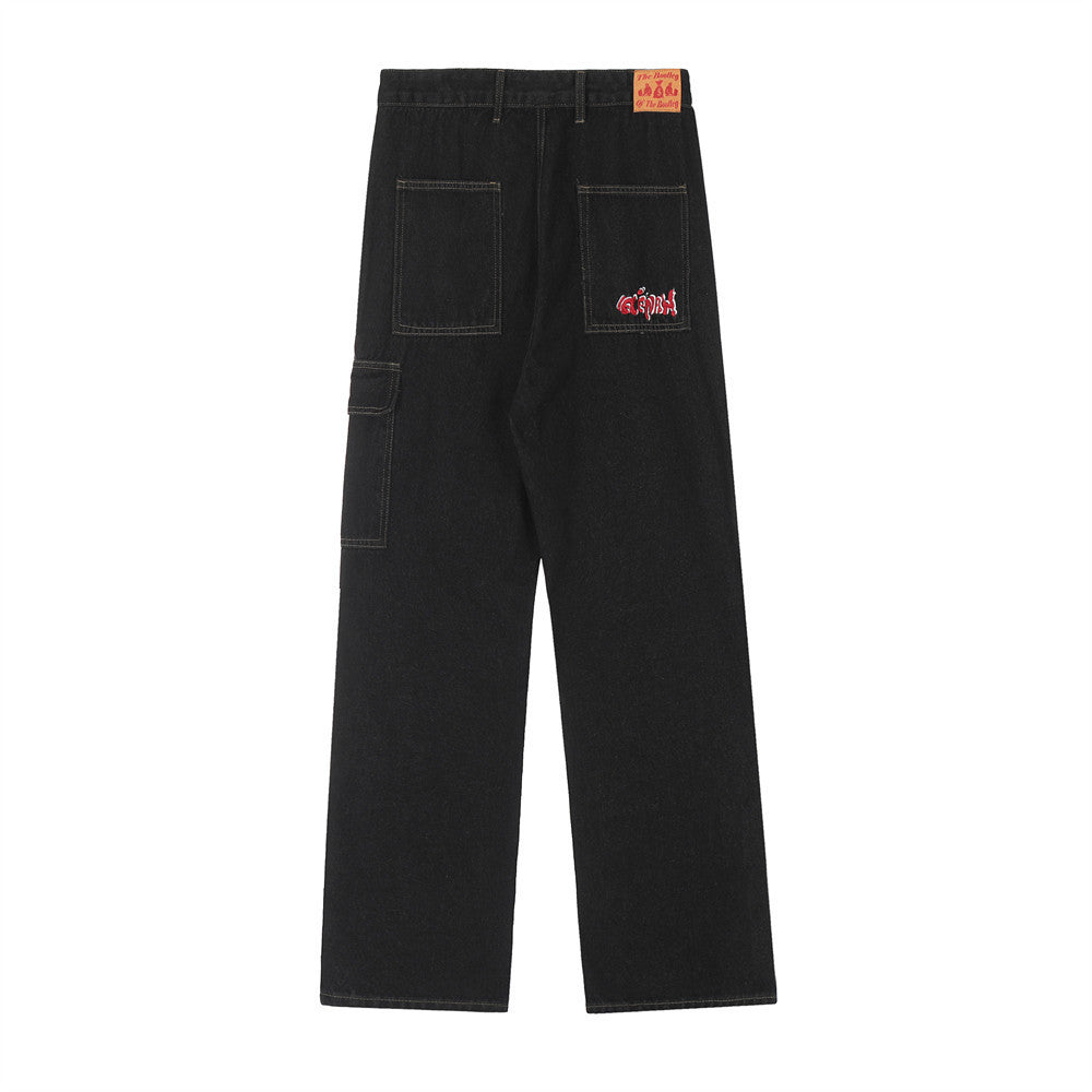 Newly Released at Buy Center: Irregular Stitching Denim Trousers For Men