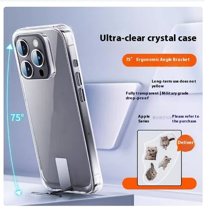 Hot New Items at Buy Center: Phone Case Magnetic Suction With Holder Airbag Ultratransparentcrystalhardshe Sending cat stickers