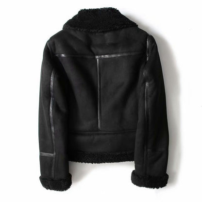 Lamb Wool Warm Coat Motorcycle Clothing Women