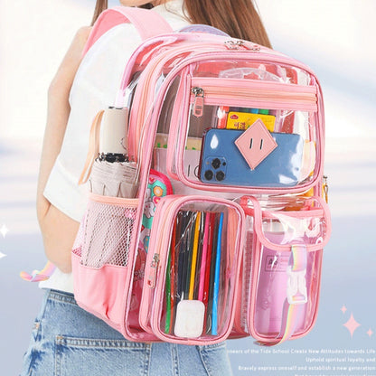 Transparent Bag Waterproof Primary School Student Schoolbag For Junior High School Grade