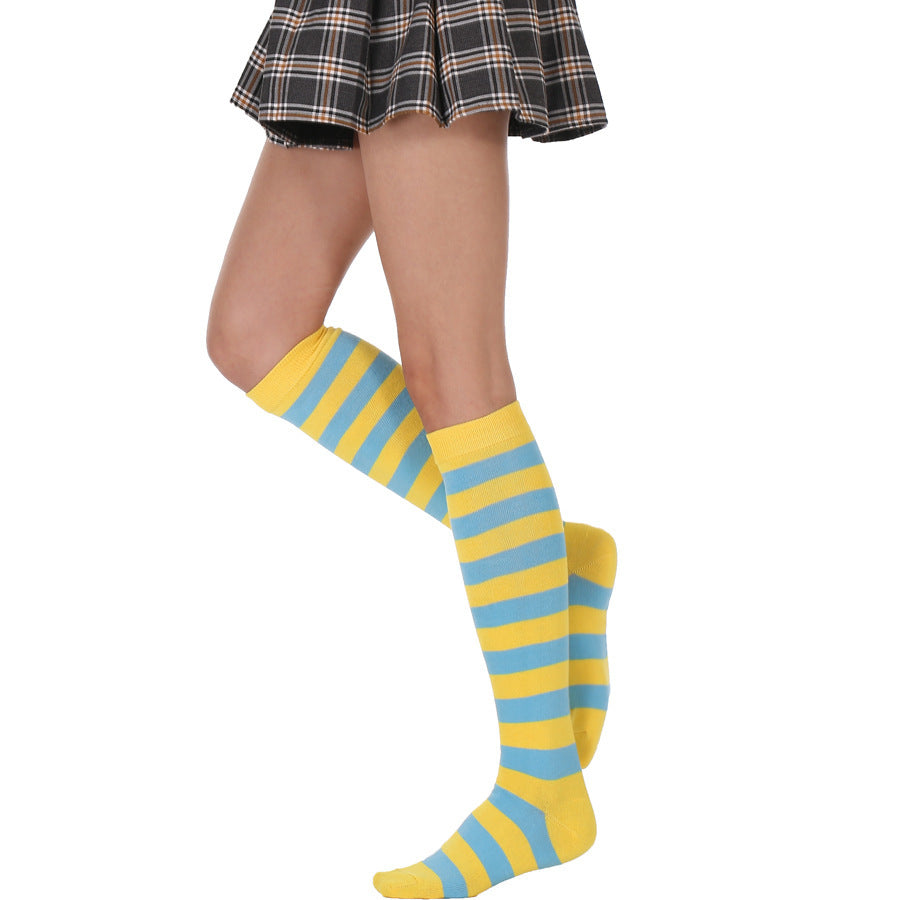 Fresh Arrivals at Buy Center: Striped Free Size Knee-length Half Student Dance Socks Women