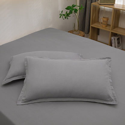 Pure Color Washed Cotton Pillowcase Single Pillowcase Buy Center