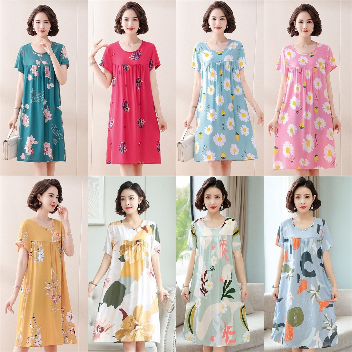 Summer Pajamas Plant Flower Dress | Women's Clothing3 | Buy Center