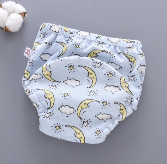 Hot New Items at Buy Center: Baby Training Pants Washable 6-layer Gauze Diaper Cover Moon 1PC