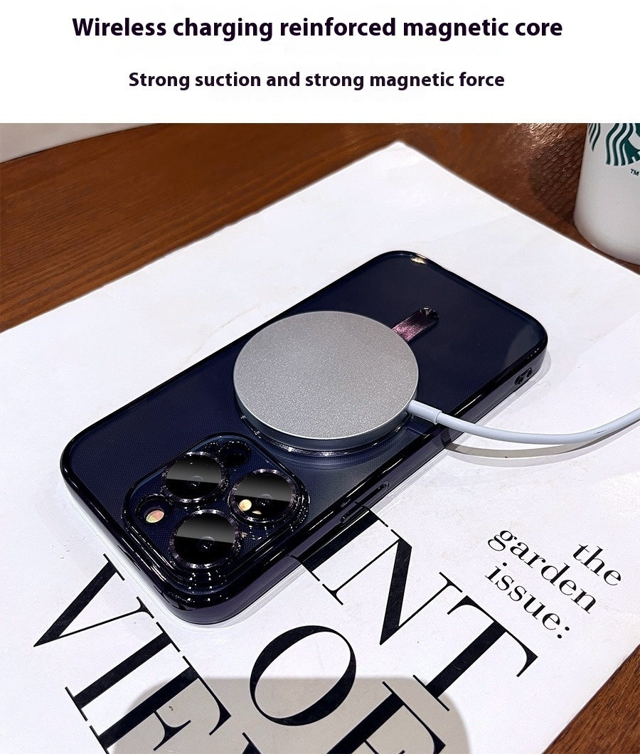 Newly Released at Buy Center: Magnetic Charging Electroplated Transparent With Lens Protector Protective Case