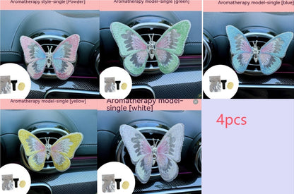 Just Arrived at Buy Center: Moving Embroidery Butterfly Center Console Air Outlet Decoration Healing Series Car Accessories Set Aromatherapy 4PCS