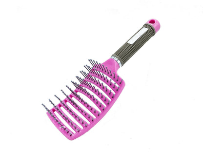 Hair Scalp Massage Brush Anti Static Curved Vented Styling Detangling Brushes Hair Scalp Massage Comb Hairbrush Bristle Nylon Women Wet Curly Detangle Hair Brush For Salon Hairdressing Styling Tools PinkPurple