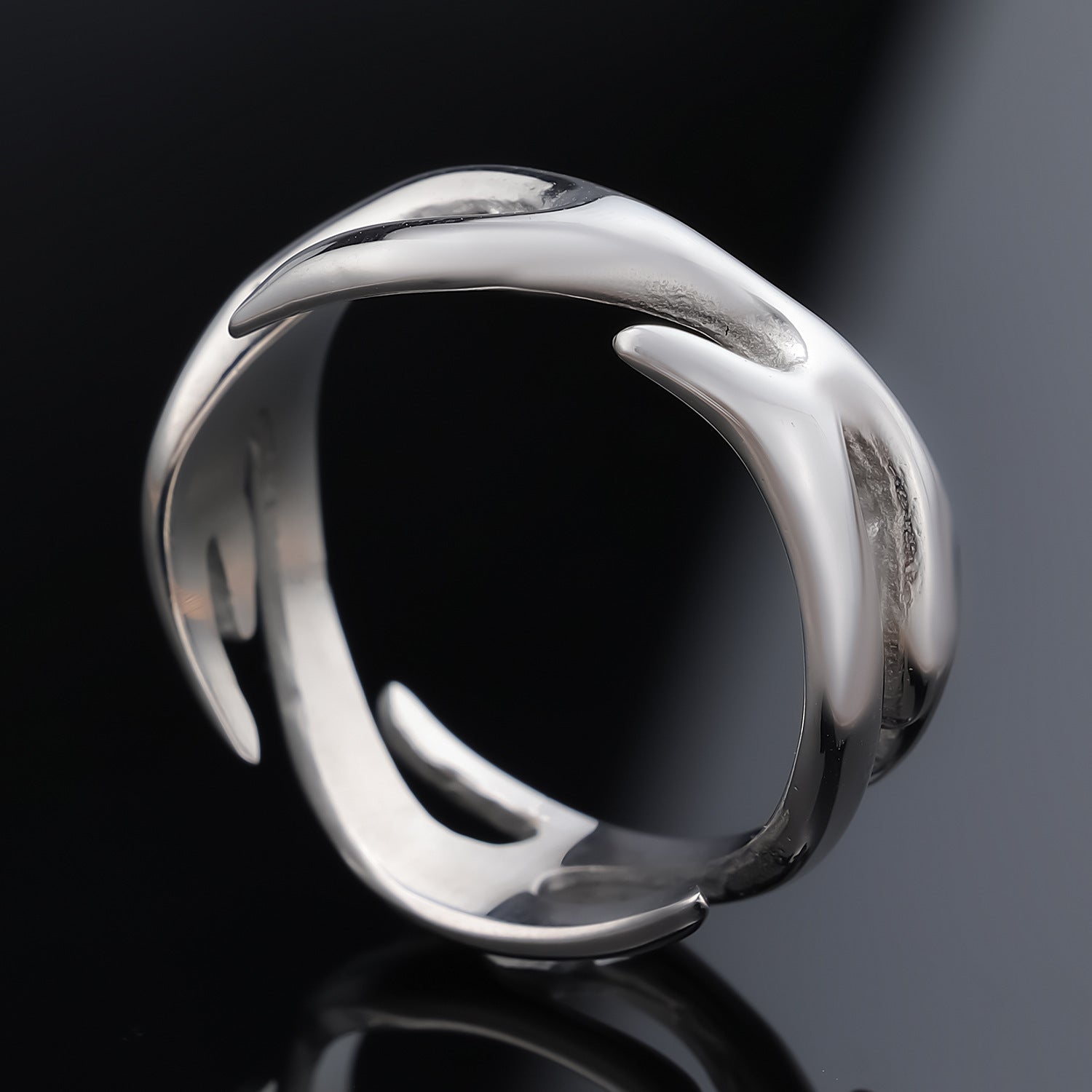 Buy Center Premium-Flame Totem Stainless Steel Neutral Silver Ring