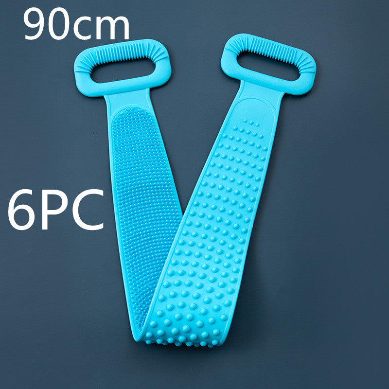 Hot New Items at Buy Center: Bath Towel Silicone Rubbing Back Towel 6PC Blue90cm