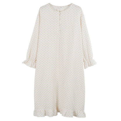 Chemise de nuit en gaze de coton double couche Ins de Corée du Sud