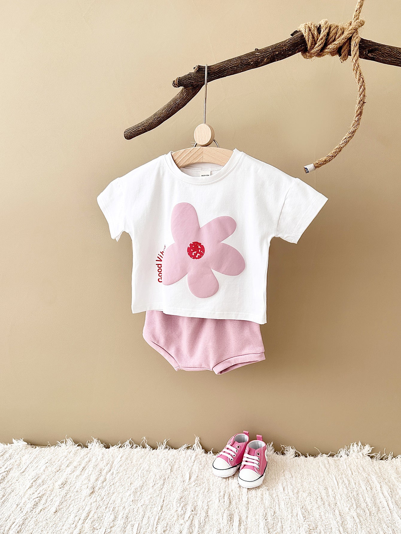 Fresh Arrivals at Buy Center: Baby Sun Print Top Casual Short Sleeve Two-piece Set