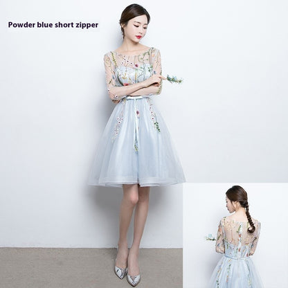 Fresh Arrivals at Buy Center: Korean Style Elegant Banquet Party Slimming Dress Women Short Gray Zipper