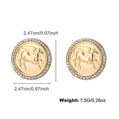 Buy Center Top Rated-Ancient Coin Relief Pegasus Figure Carving Necklace And Earrings Suite WXE08350 color