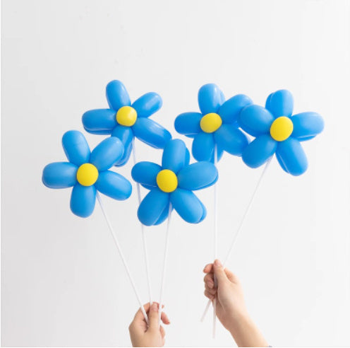 Hot New Items at Buy Center: Long Balloon Flower Bouquet Photo Material Package 5pc Blue Flower