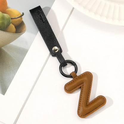 Newly Arrived at Buy Center: Fashion All-Match 26 Full Letter Leather Key Chain Pendant Style Z