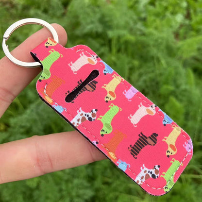 Buy Center Excellence-Printed Leopard Print SUNFLOWER Snake Pattern Women's Lipstick Pack Sets Of Key Chain Creative Perfume Bag Dog 1PCS