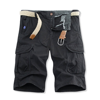 Hot New Items at Buy Center: Fashionable Men's Loose Straight Leg Five Quarter Pants Black