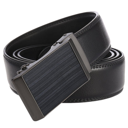 Ceinture en alliage de cuir de vache avec boucle automatique pour homme