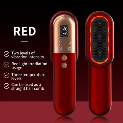 Trending Now at Buy Center: Mini Charging Straight Comb Negative Ion Hair Care Soft Massage Comb ML03 Red English Version