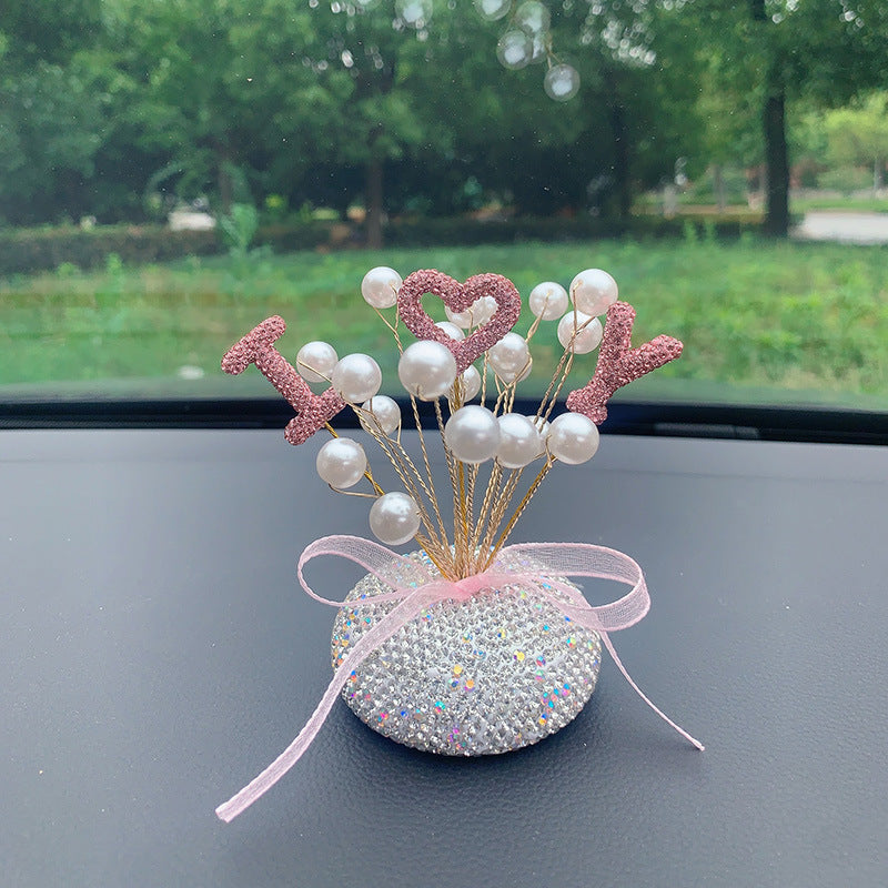 Fresh Arrivals at Buy Center: Innovative Car Decoration Vehicle Center Console Diamond Star Decoration Ornaments Pink Heart Y Pearl