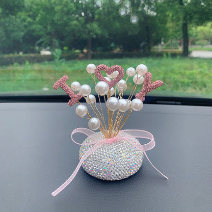 Fresh Arrivals at Buy Center: Innovative Car Decoration Vehicle Center Console Diamond Star Decoration Ornaments Pink Heart Y Pearl