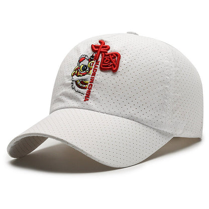 Gorra con visera estilo nacional de danza del león de moda nacional para hombre de verano