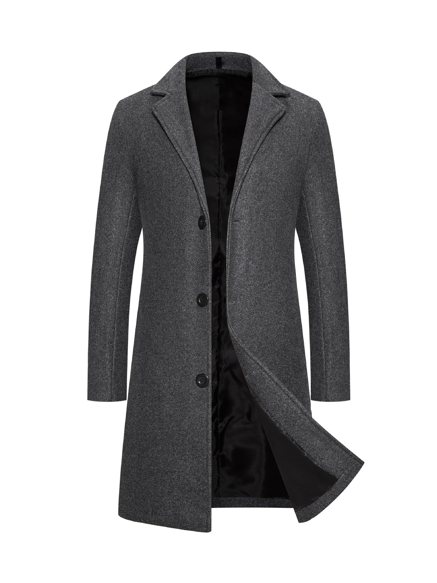 Men's Woolen Coat Slim-fit Mid-length Trench Coat Buy Center