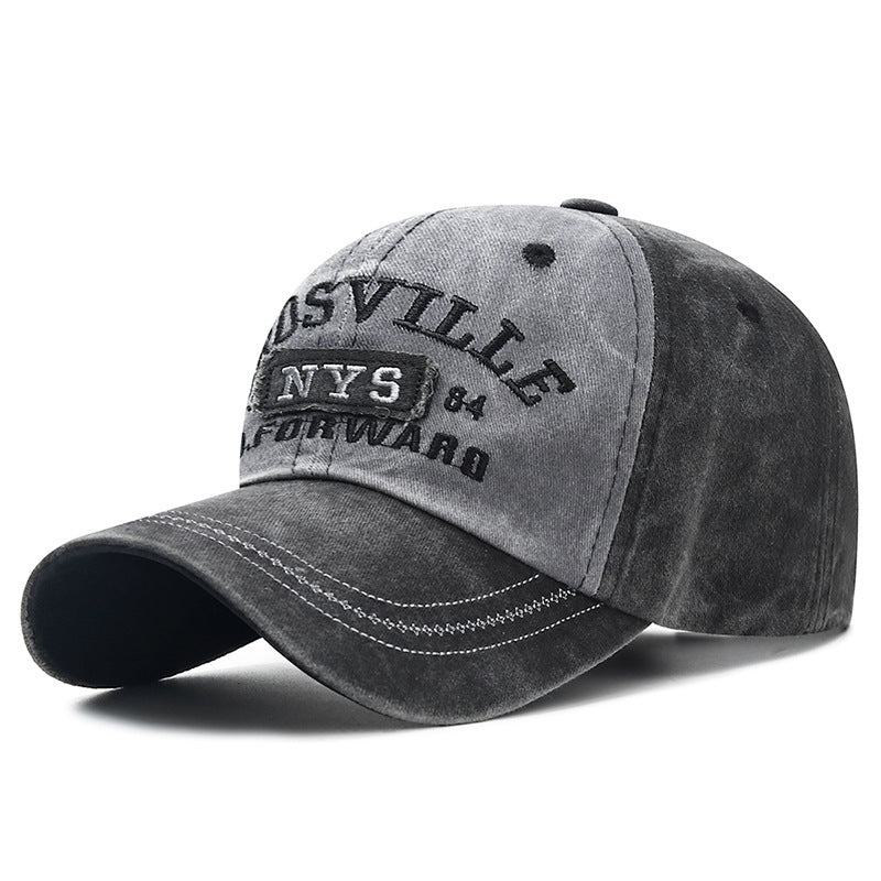 Wash And Make Old Letter Embroidered Duckbill Cap Buy Center