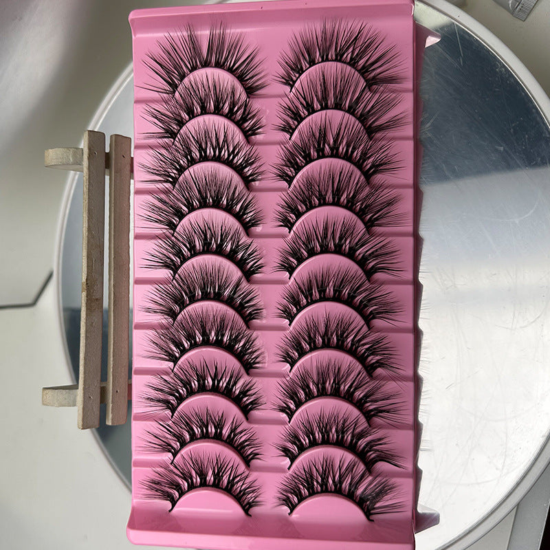 10 Pairs Of False Eyelashes With Natural And Thick Curl