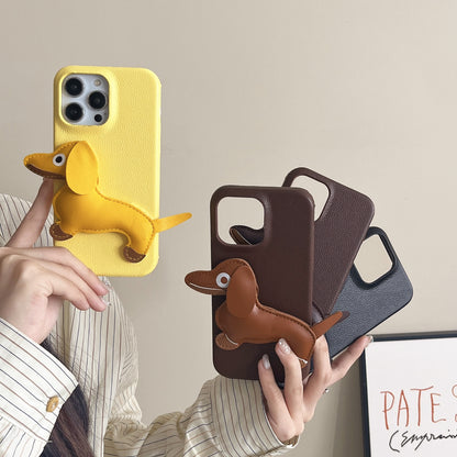 Creative Three-dimensional Leather Sausage Dog Phone Case | Phones & Accessories1 | Buy Center