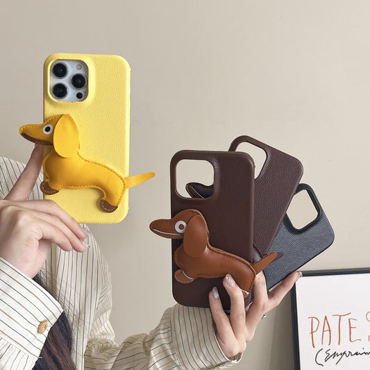 Creative Three-dimensional Leather Sausage Dog Phone Case | Phones & Accessories1 | Buy Center