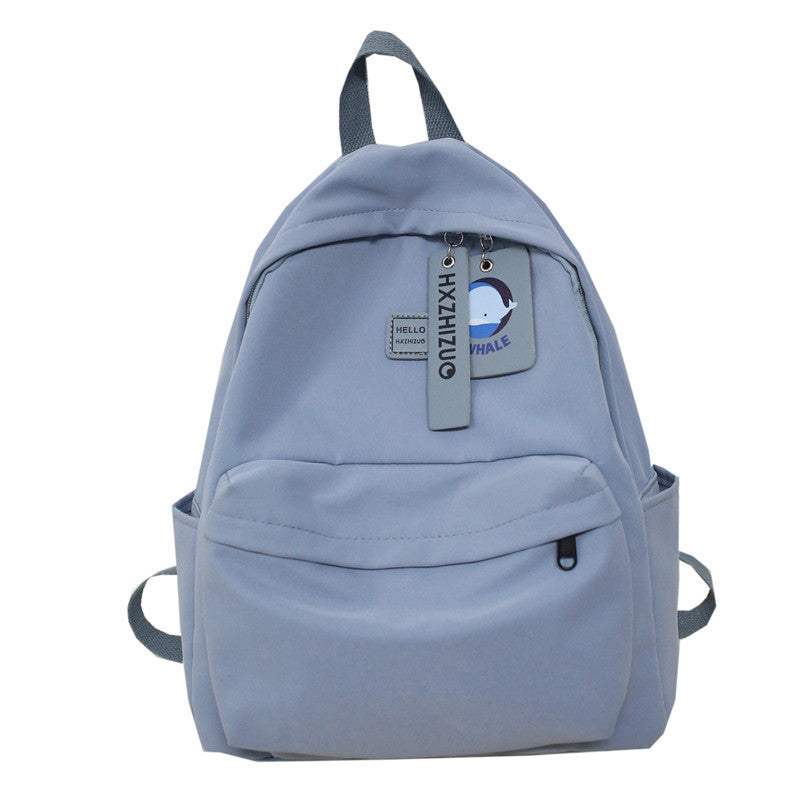 Trending Now at Buy Center: Student Campus Minimalist Nylon Backpack Blue