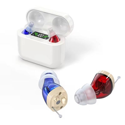 Just Arrived at Buy Center: Cross-border Within The Ear Elderly Digital Hearing Aid Sound Amplifier Sound Collector Mobile Charging Warehouse Red And Blue White Warehouse