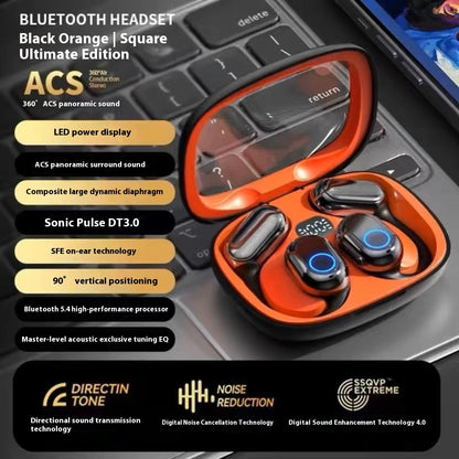 Just Arrived at Buy Center: Super Long Battery Life And Comfortable Gaming OWS Open Wireless Bluetooth Headset Orange Black