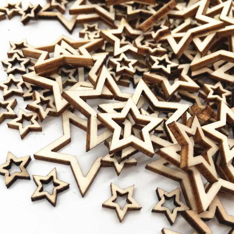 Newly Arrived at Buy Center: Wooden Crafts Five-pointed Star Hollow Handmade Accessories