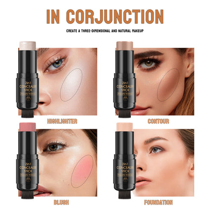 Lápiz de contorno de dos puntas Highlight Blush con brocha