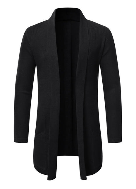 Pull cardigan tricoté mi-long pour trench-coat d'automne