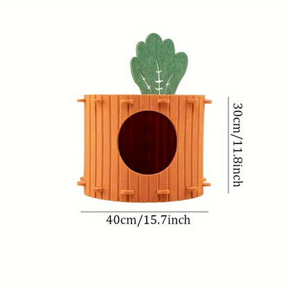 Buy Center Top Rated-Carrot Cat Nest Cat Tunnel Felt Cat Nest Drilled Semi Enclosed Cattery