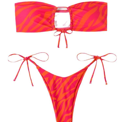 New Women's Fashion Bikini Striped Printed Swimsuit