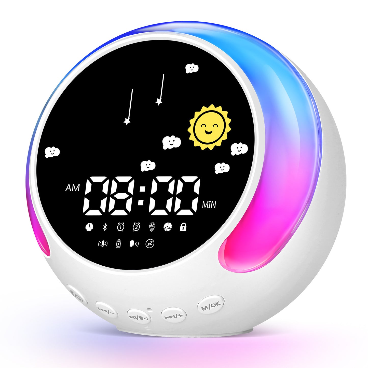 Hot New Items at Buy Center: Children's Alarm Clock Bluetooth Speaker Touch RGB With White Noise Wake-up Light