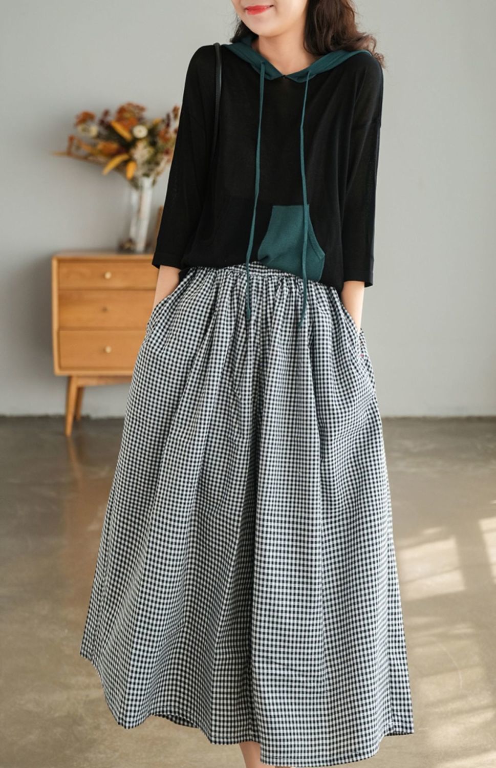 Fresh on the Scene at Buy Center: Plus Size Imitation Cotton And Linen Plaid Casual Cropped Pants For Women