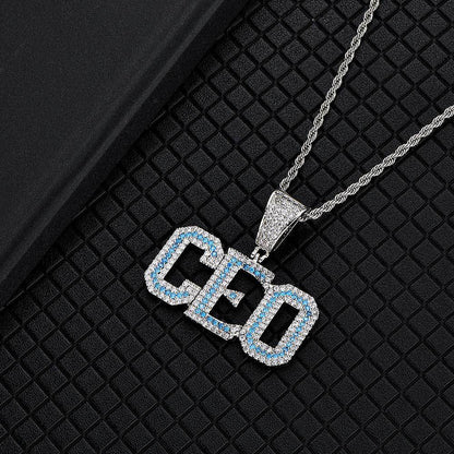 Trending Now at Buy Center: Colorful Zirconia Alphabet Splicing Combination Pendant Necklace White Gold