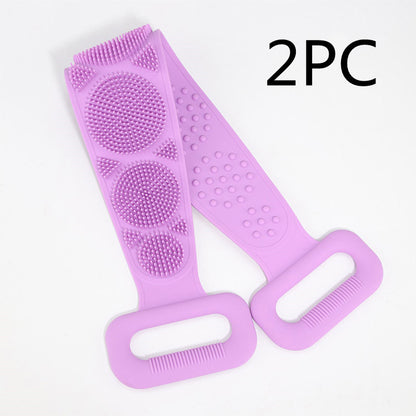 Hot New Items at Buy Center: Bath Towel Silicone Rubbing Back Towel 2PC Lilac purple